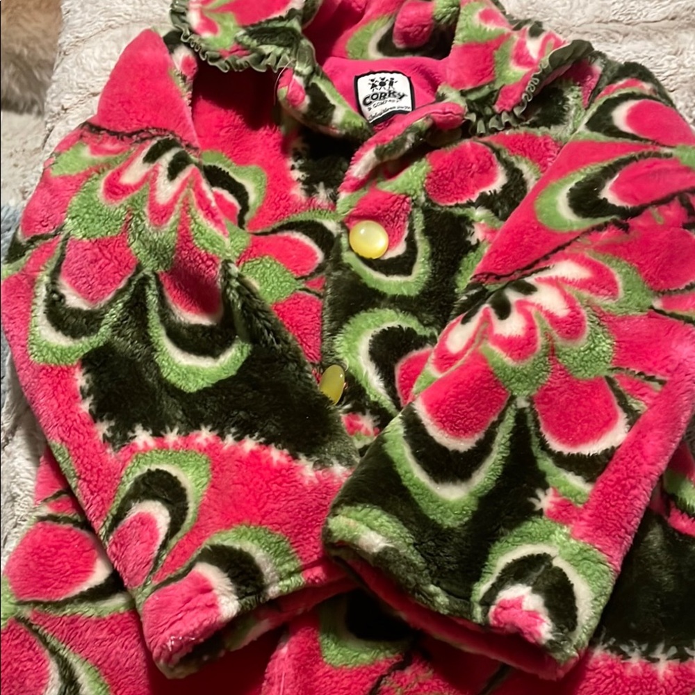 Corkys Pink and Green Puffer Jacket